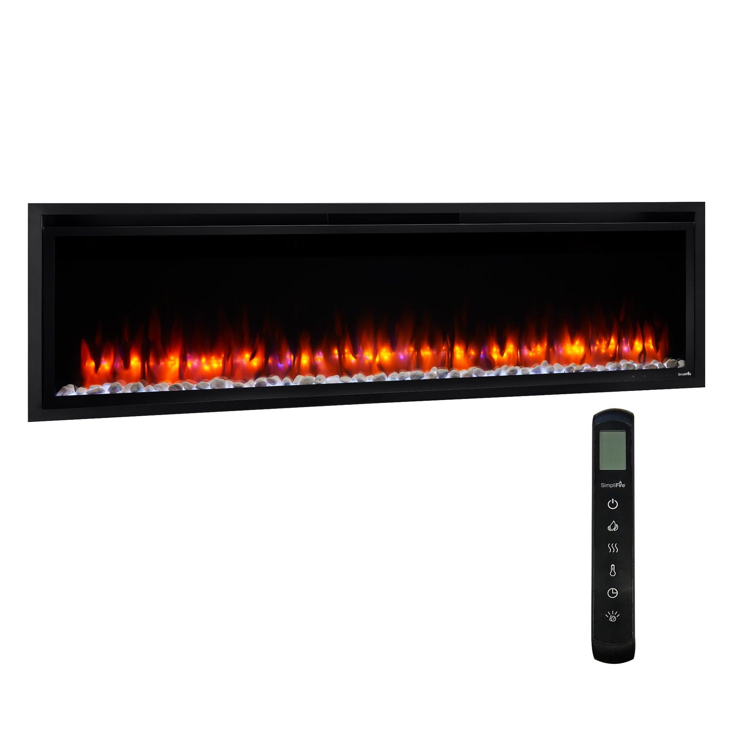 Simplifire Allusion Platinum Recessed Linear Electric Fireplace