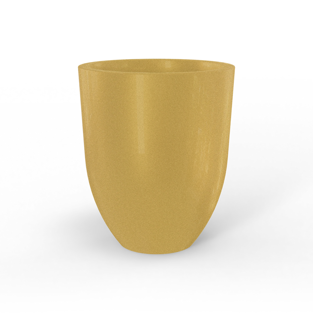 Valencia tapered round fiberglass planter in Gloss Metallic Gold, studio render