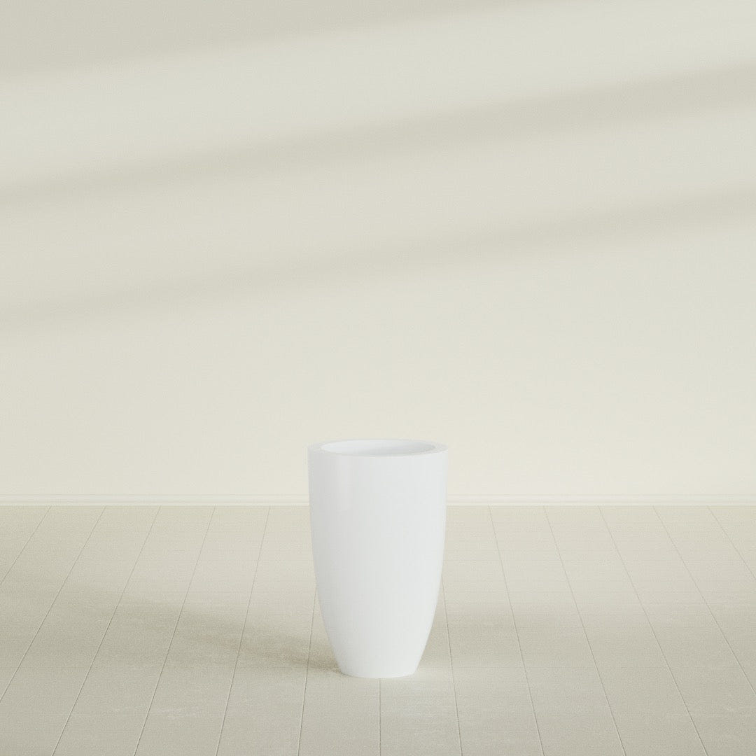 Brannan Tapered Round Planter in Matte Bright White