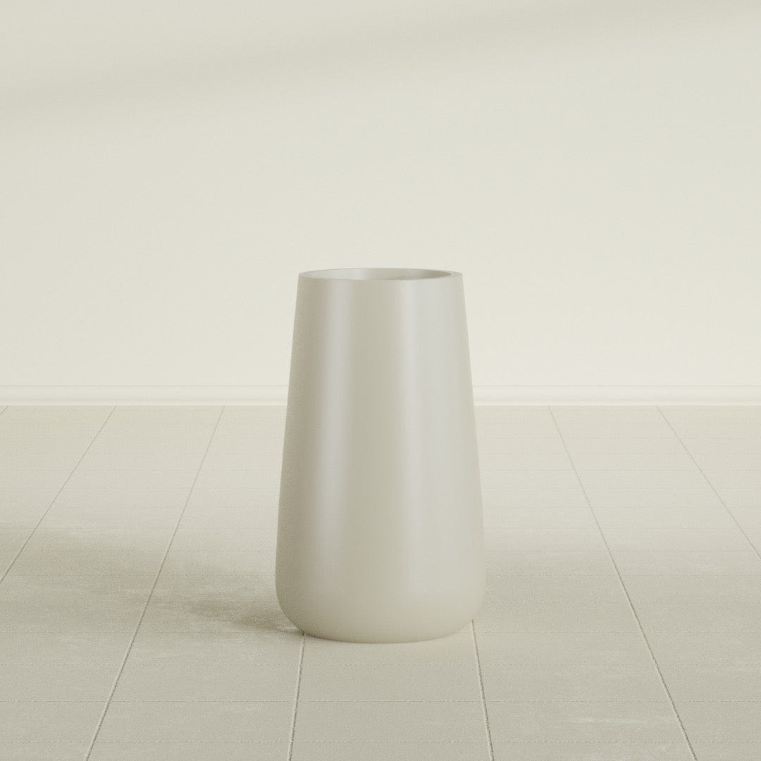 Saigon Tapered Round Planter in Satin Beige
