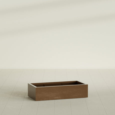 Antwerp Rectangular Planter in Metallic Bronze, 48"L × 24"D × 12"H, shown empty