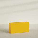 Hollywood Narrow Rectangular Planter in Gloss Saffron, 48"L × 12"D × 24"H, shown empty