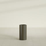 Corry Cylinder Planter in Matte Bronze, 10"D × 20"H, shown empty