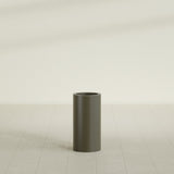 Corry Cylinder Planter in Matte Bronze, 10"D × 20"H, shown empty