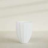 Alicante Fluted Planter in Gloss Bright White, 26"D × 32"H, shown empty