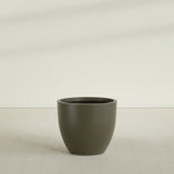 Wannsee Round Planter in Matte Bronze, 39"D × 34"H, shown empty