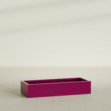 Antwerp Rectangular Planter in Gloss Eggplant, 60"L × 24"D × 12"H, shown empty