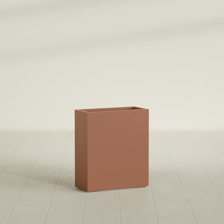 Perth Rectangular Planter in Matte Terra Cotta, 36"L × 16"D × 42"H, shown empty