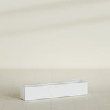 Salon Box Planter in Gloss Bright White, 42" Long, shown empty