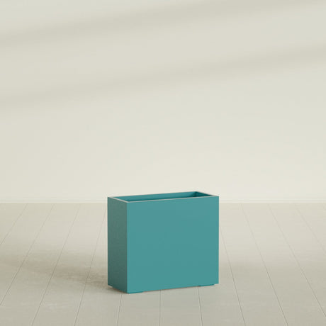 Potsdam Rectangular Planter in Satin Seafoam Green, 36"L × 16"D × 32"H, shown empty