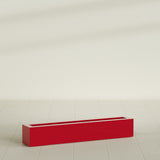 Salon Box Planter in Gloss Red, 48" Long, shown empty