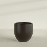 Alzira Bowl Planter in Matte Dark Brown, 36"D × 34"H, shown empty