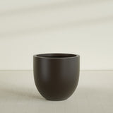 Alzira Bowl Planter in Matte Dark Brown, 36"D × 34"H, shown empty