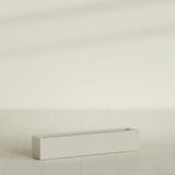 Salon Box Planter in Satin Beige, 42" Long, shown empty