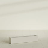 Salon Box Planter in Satin Beige, 42" Long, shown empty