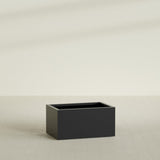 Torino Wide Rectangular Planter in Matte Black, 36"L × 24"D × 18"H, shown empty