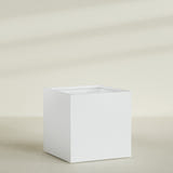 Montroy Cube Planter in Gloss Bright White, 60", shown empty