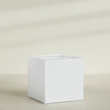 Montroy Cube Planter in Gloss Bright White, 60", shown empty