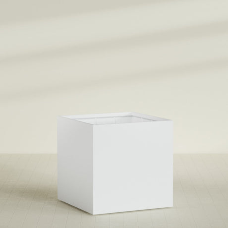 Montroy Cube Planter in Gloss Bright White, 60", shown empty