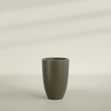 Brannan Tapered Round Planter in Matte Bronze, 24"D × 35"H, shown empty
