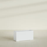 Hollywood Narrow Rectangular Planter in Gloss Bright White, 36"L × 12"D × 24"H, shown empty