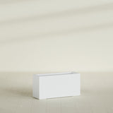 Hollywood Narrow Rectangular Planter in Gloss Bright White, 36"L × 12"D × 24"H, shown empty