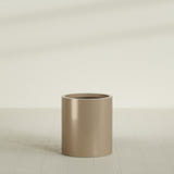 Rio Grande Cylinder Planter in Gloss Metallic Gold, 18"D × 20"H, shown empty