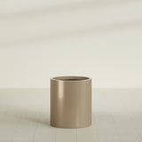 Rio Grande Cylinder Planter in Gloss Metallic Gold, 18"D × 20"H, shown empty