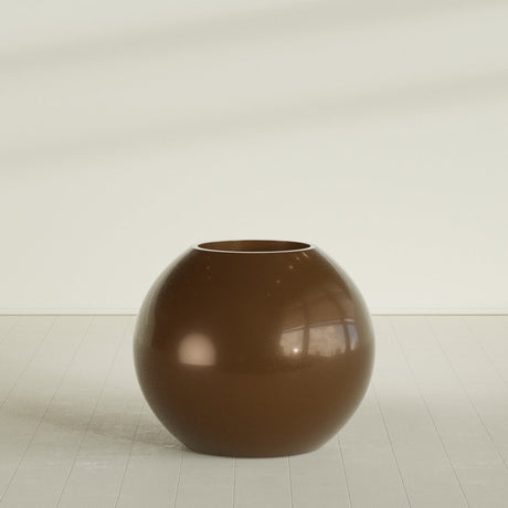 Globe Planter in Metallic Bronze, 36"D × 30"H, shown empty