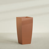 Toulan Tapered Square Planter in Matte Terra Cotta, 28"W × 60"H, shown empty