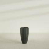 San Jose Tall Fluted Planter in Matte Charcoal, 16"D × 30"H, shown empty