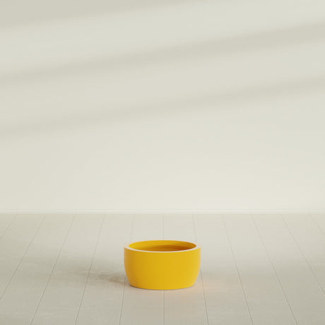 Casablanca Bowl Planter in Gloss Saffron, 20"D × 10"H, shown empty