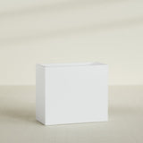 Darwin Rectangular Planter in Gloss Bright White, 48"L × 24"D × 42"H, shown empty
