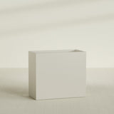 Darwin Rectangular Planter in Satin Beige, 48"L × 24"D × 42"H, shown empty