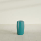 Lisbon tall round tapered fiberglass planter in Satin Seafoam Green, 14 in diameter, 25 in high, shown empty