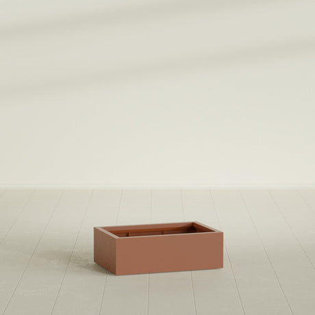 Antwerp Rectangular Planter in Matte Terra Cotta, 36"L × 24"D × 12"H, shown empty