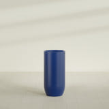 Saint Tropez Bullet Round Planter in Matte Cobalt Blue, 24"D × 50"H, shown empty