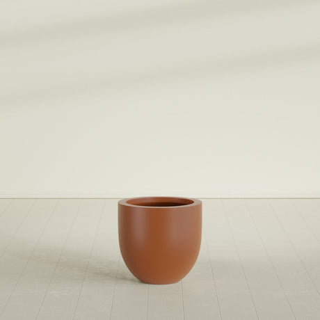 Alzira Bowl Planter in Matte Terra Cotta, 23"D × 22"H, shown empty