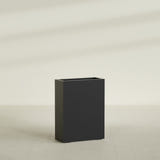 Amesbury Narrow Rectangular Planter in Matte Black, 24"L × 10"D × 32"H, shown empty