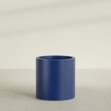 Rio Grande Cylinder Planter in Matte Cobalt Blue, 22"D × 22"H, shown empty