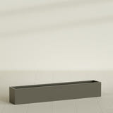 Monaco Rectangle Planter in Matte Bronze, 44"L, shown empty