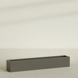 Monaco Rectangle Planter in Matte Bronze, 44"L, shown empty