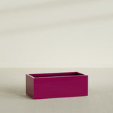 Torino Wide Rectangular Planter in Gloss Eggplant, 48"L × 24"D × 18"H, shown empty