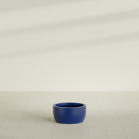 Casablanca Bowl Planter in Matte Cobalt Blue, 20"D × 10"H, shown empty