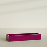 Antwerp Rectangular Planter in Gloss Eggplant, 72"L × 24"D × 12"H, shown empty
