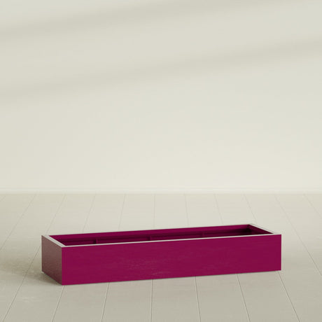 Antwerp Rectangular Planter in Gloss Eggplant, 72"L × 24"D × 12"H, shown empty