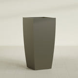 Toulan Tapered Square Planter in Matte Bronze, 23"W × 48"H, shown empty