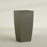 Toulan Tapered Square Planter in Matte Bronze, 23"W × 48"H, shown empty