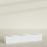 Monaco Rectangle Planter in Matte Bright White, 44"L, shown empty