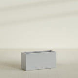 Tolga Rectangular Planter in Metallic Silver, 48"L × 16"D × 24"H, shown empty